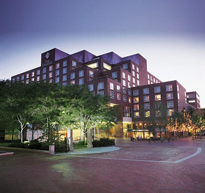 The Charles Hotel Exterior at Dusk