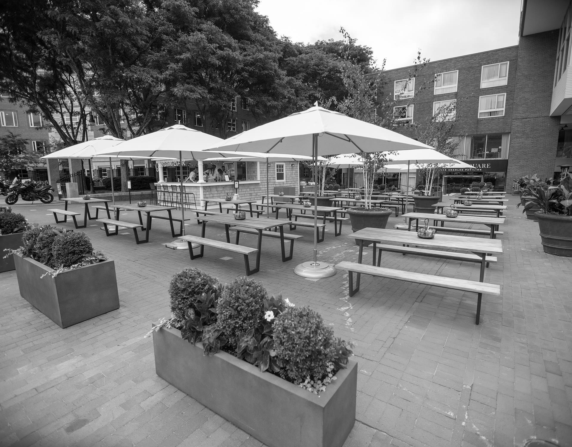 Garden patio dining area