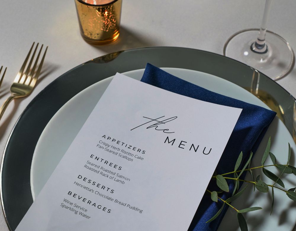 Candlelight dinner table