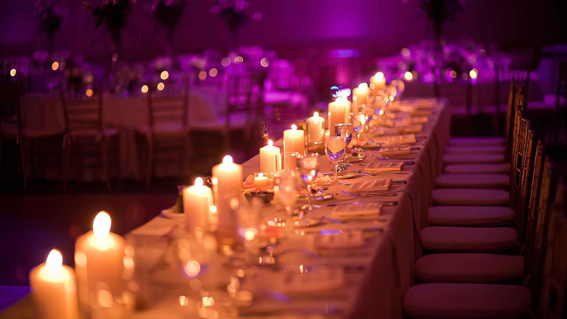 Table set up with candles 