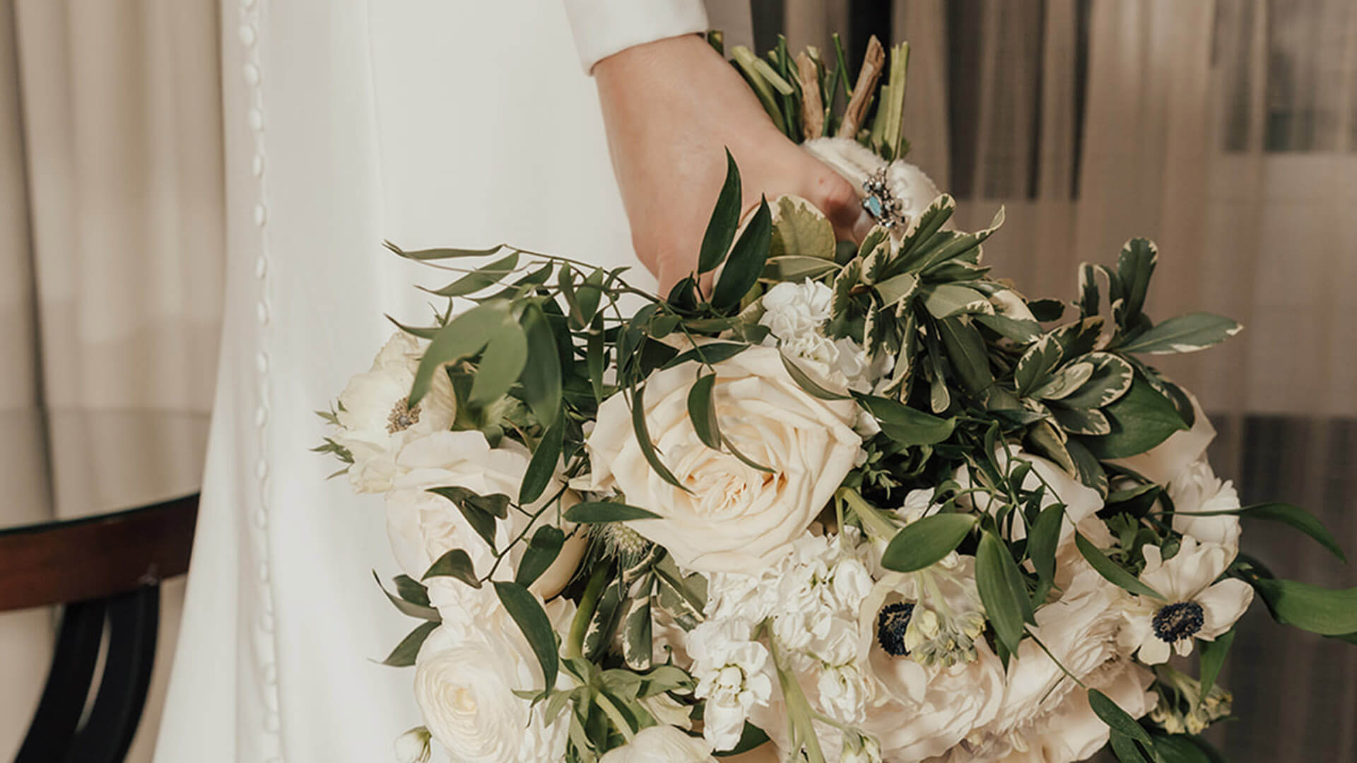 Bride holding a bouquet