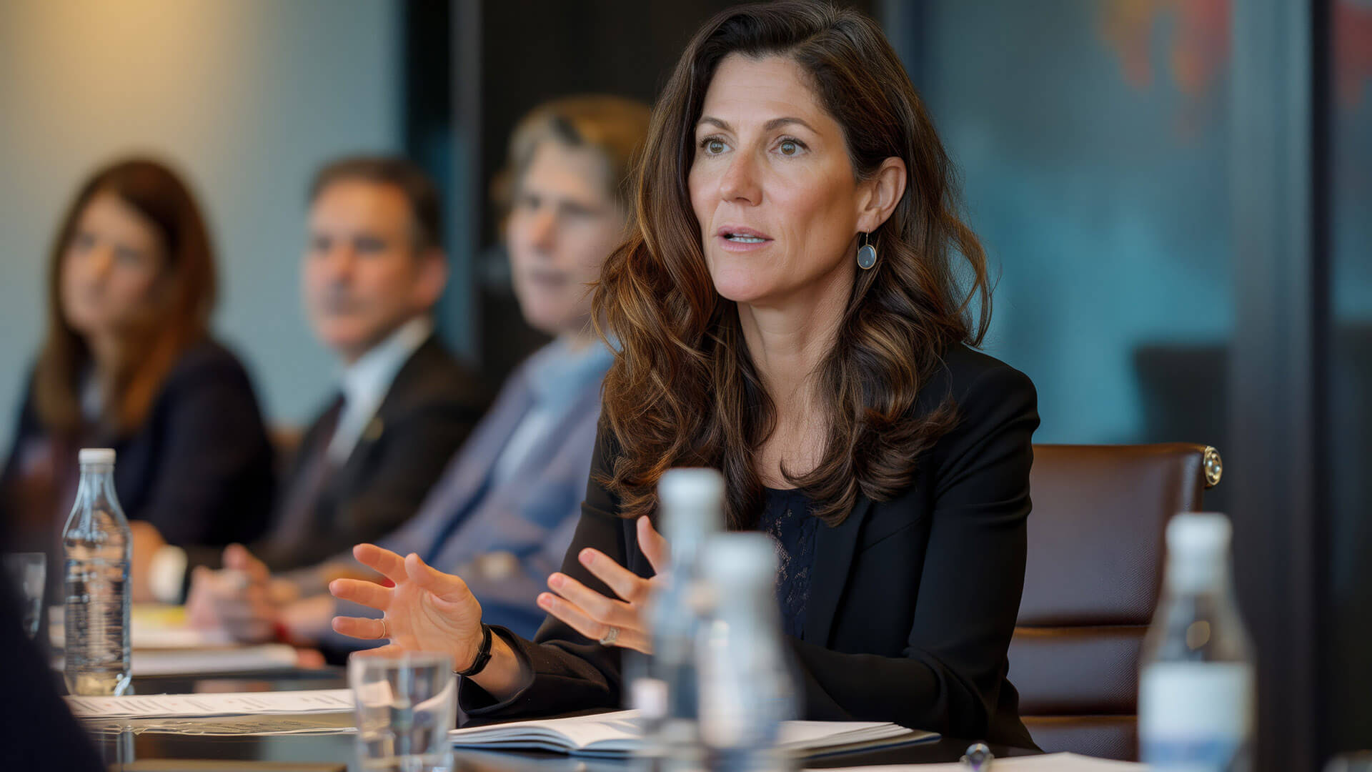 Woman talking in a meeting