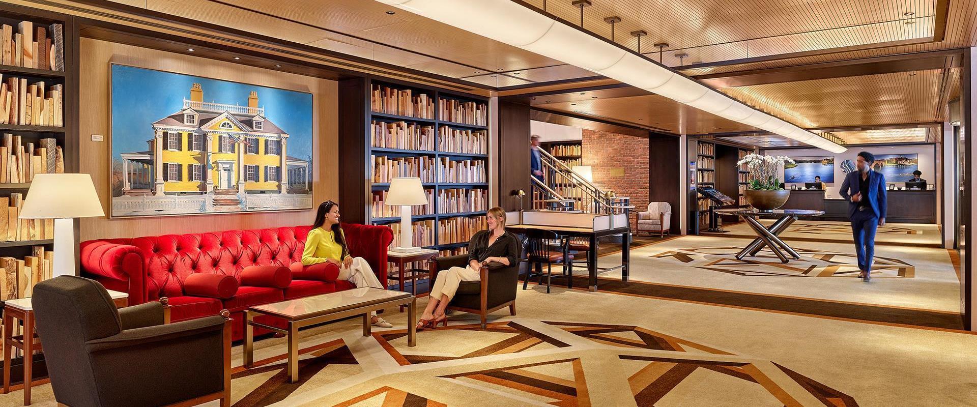Charles Hotel lobby and library