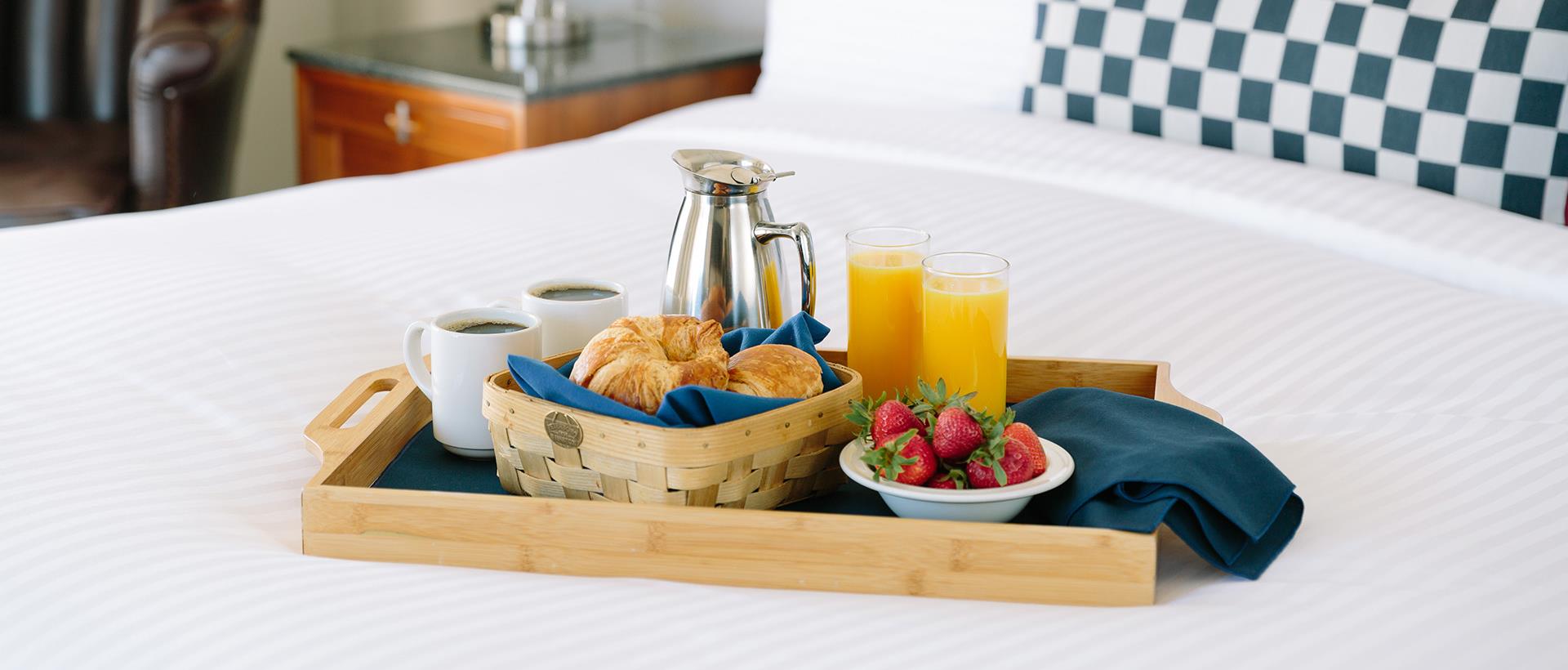Breakfast served on bed