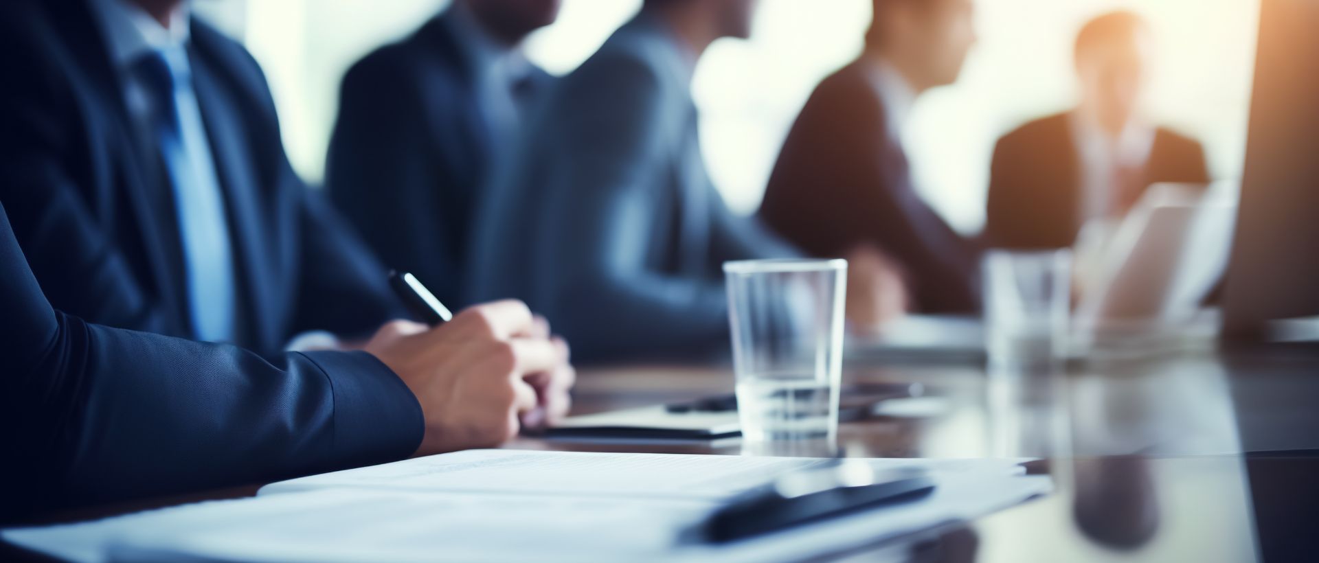 Men in suits in a meeting